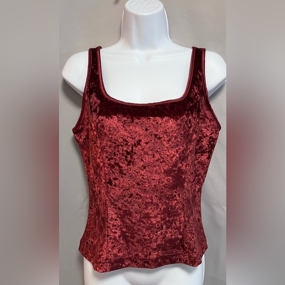 Victoria's Secret Tops - Vintage 90s Red Velvet Tank Cami Top Womens‎ Sz Medium Goth Fairy Grunge Witchy